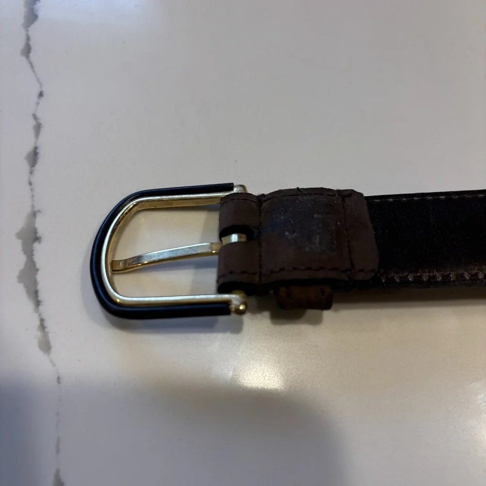 Vittorio Rex Handmade Calfskin Italian‎ Leather Belt Brown Size 40 Fits 35-40
